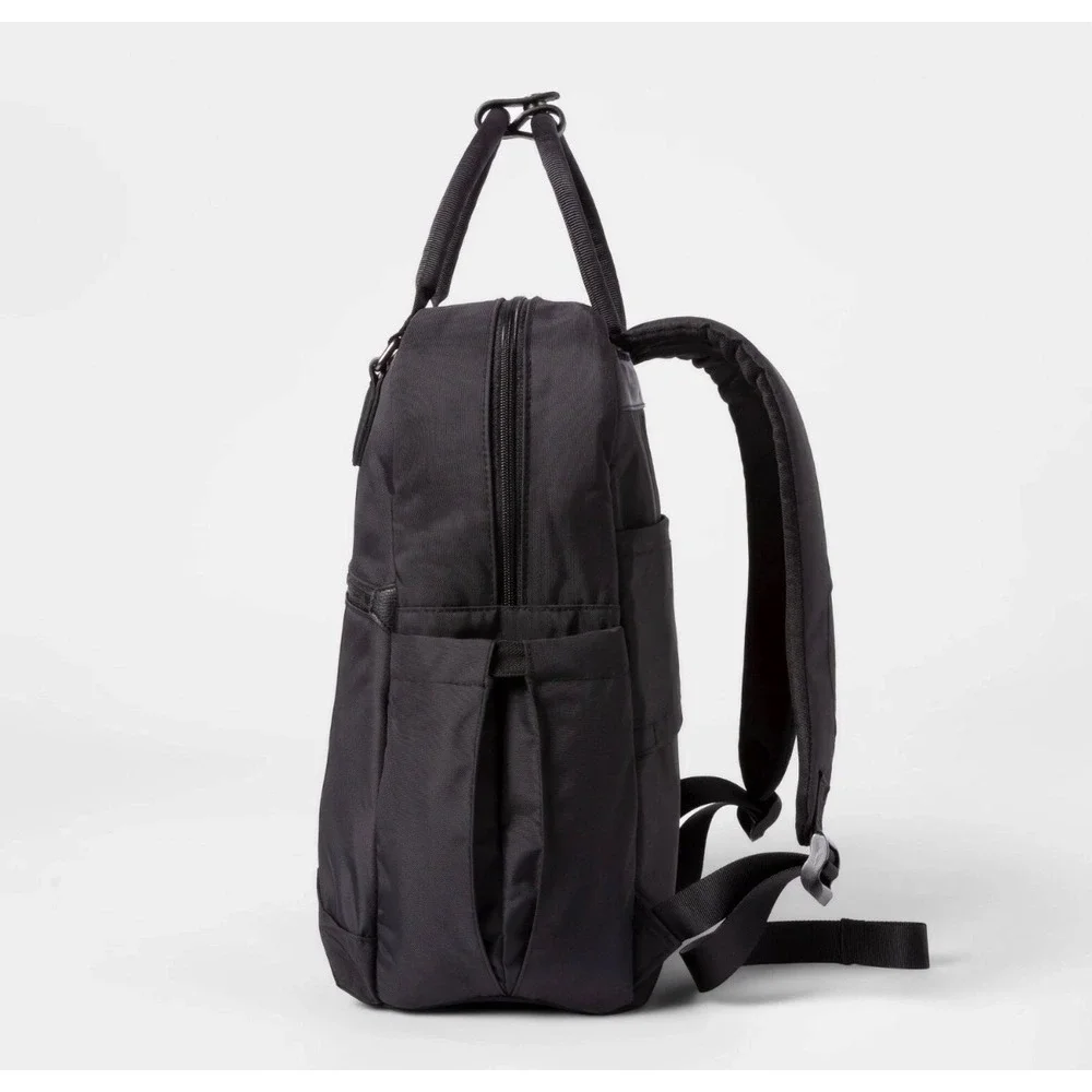 Open Story Commuter Backpack‎ Black Padded Laptop Pocket School Work Travel